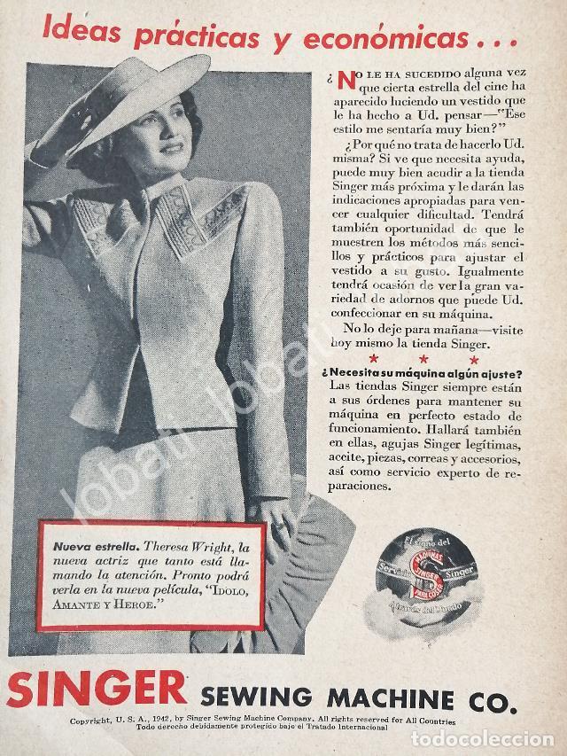 Sammeln von Plakaten: CARTEL ANTIGUO ORIGINAL DE MINI CARTEL. MAQUINAS DE COSER SINGER 40s 1950s /241