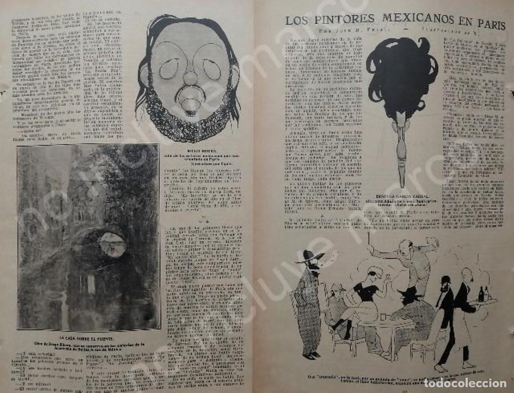 Sammeln von Plakaten: AFICHE ANTIGUO 1920 DIEGO RIVERA Y CHANGO CABRAL TRIUNFAN EN PARIS