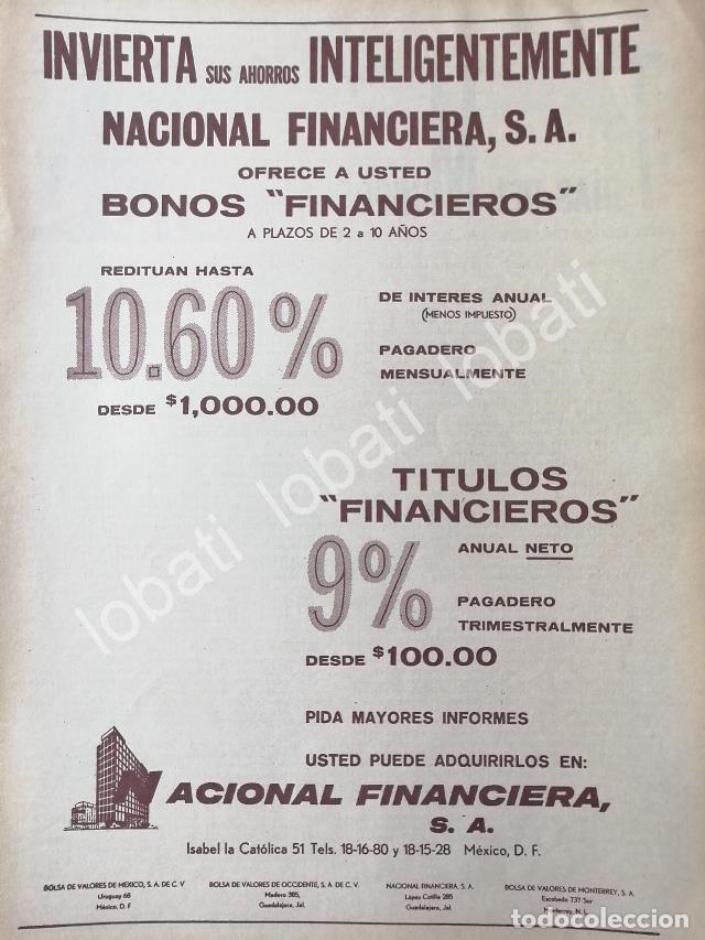 Poster collecting: CARTEL ANTIGUO ORIGINAL DE BANCO. BONOS DE NAFINSA. NACIONAL FINANCIERA 1960s /214