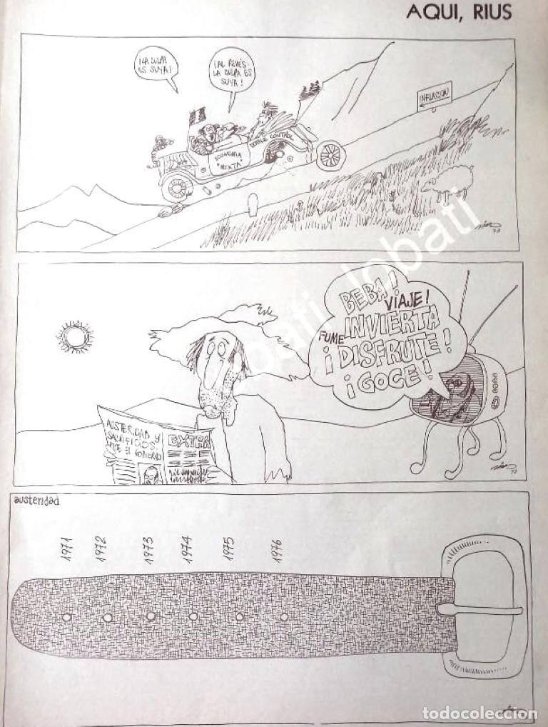 Poster collecting: CARTEL ANTIGUO ORIGINAL DE CARICATURA VINTAGE. RIUS. 1973 SATIRAS POLITICAS