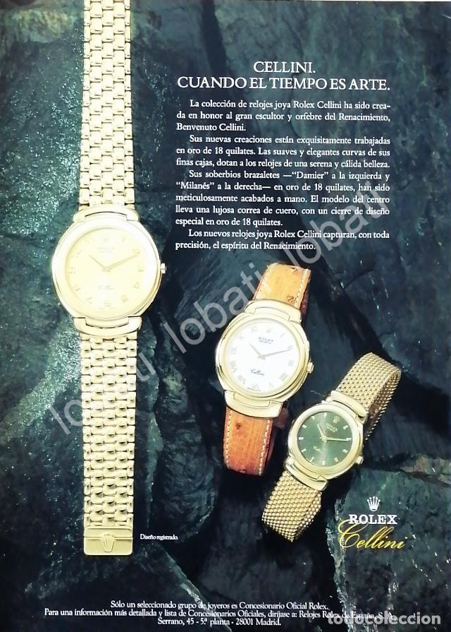 Poster collecting: CARTEL ANTIGUO ORIGINAL DE RELOJES ROLEX CELLINI 1980s / 69