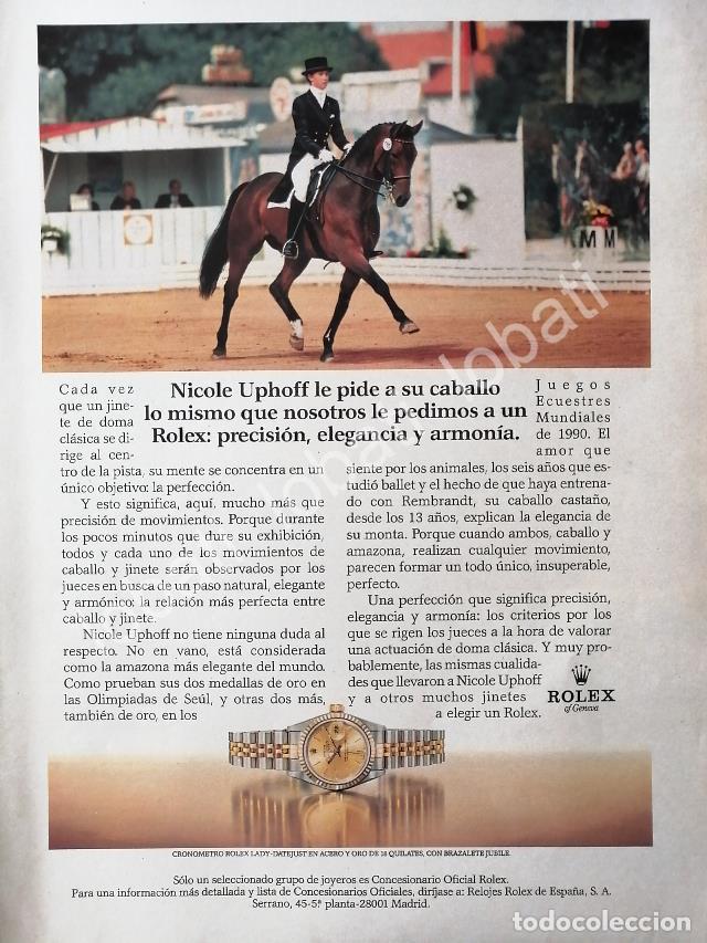 Poster collecting: CARTEL ANTIGUO ORIGINAL DE NICOLE HUPHOFF Y RELOJES ROLEX 1980s / 71 /FEP