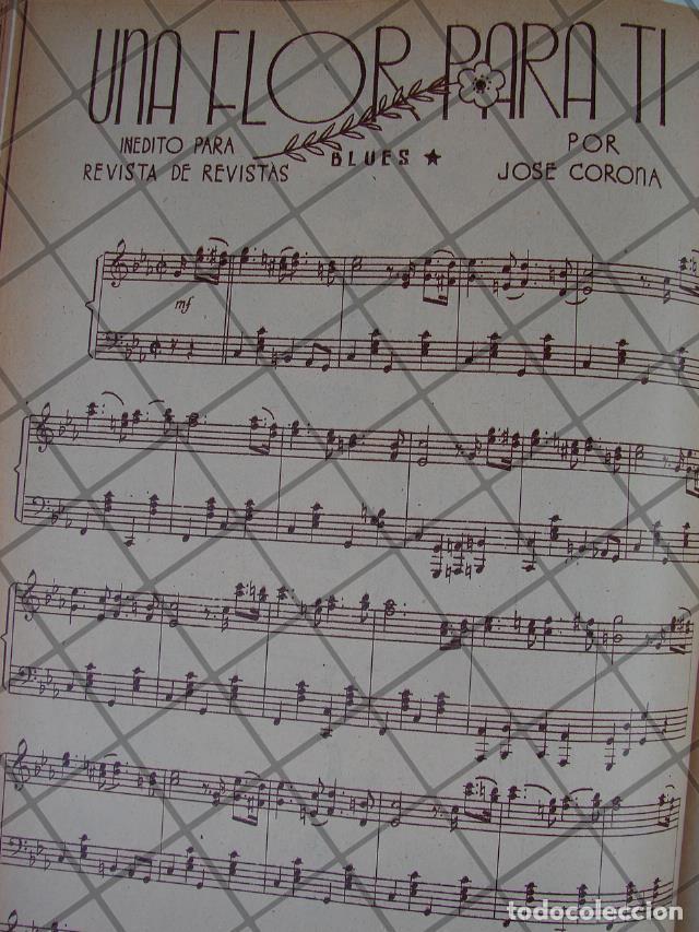 Poster collecting: PARTITURA ANTIGUA INEDITA 1939 POR JOSE CORONA. /UNA FLOR PARA TI