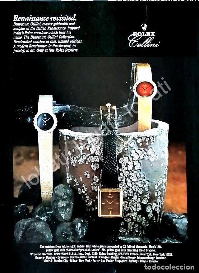Poster collecting: CARTEL ANTIGUO ORIGINAL DE RELOJES ROLEX CELLINI 1980s / 83