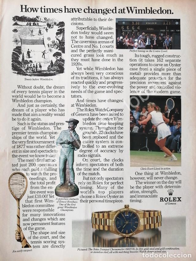 Collectionnisme d'affiches: CARTEL ANTIGUO ORIGINAL DE CHRIST EVERT LLOYD Y RELOJES ROLEX 1980s / 90 FEP