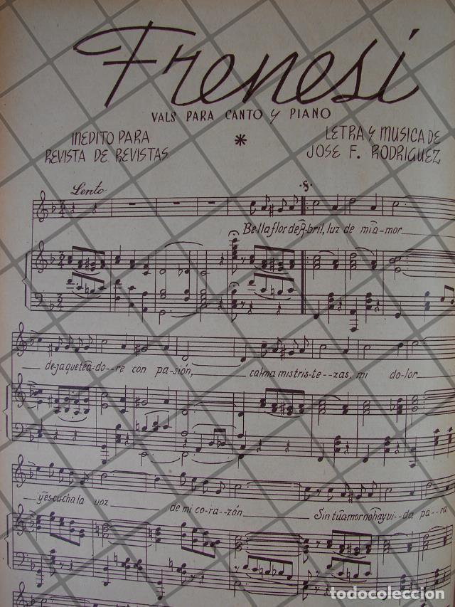 Collectionnisme d'affiches: PARTITURA ANTIGUA INEDITA 1939 POR JOSE F. RODRIGUEZ, FRENESI
