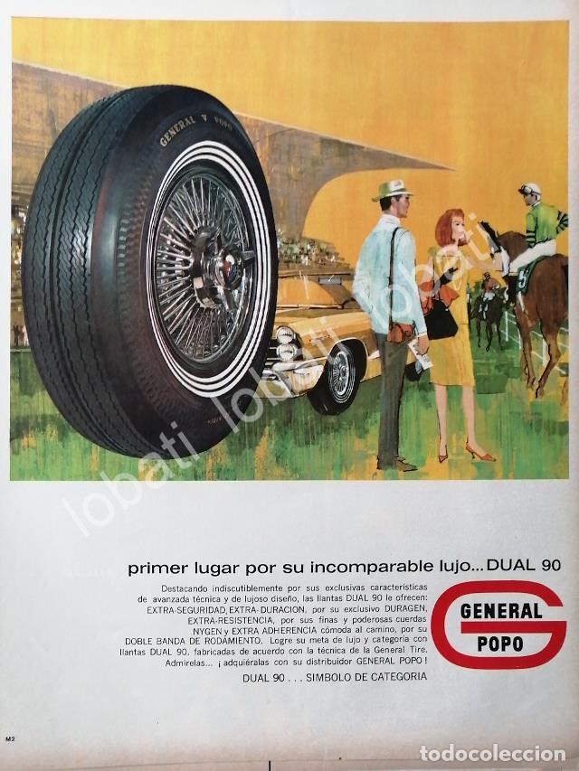Colecionismo de cartazes: CARTEL ANTIGUO ORIGINAL DE LLANTAS GENERAL POPO, DUAL 90 1960s /N67