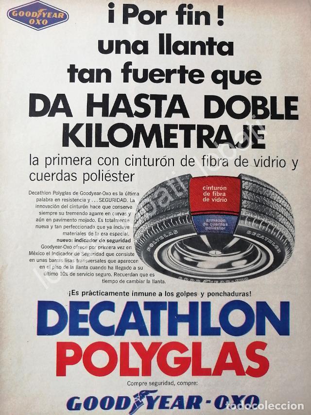 Colecionismo de cartazes: CARTEL ANTIGUO ORIGINAL DE LLANTAS GOOD YEAR OXXO, DECATHLON POLYGLASS 1969 /N69