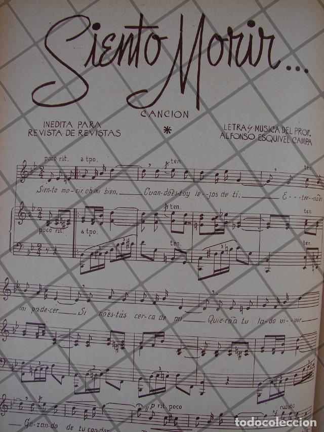 Collezionismo di affissi: PARTITURA ANTIGUA INEDITA 1939 ALFONSO ESQUIVEL CAMPA -SIENTO MORIR