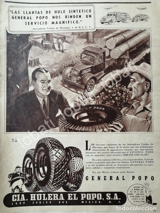 Collezionismo di affissi: CARTEL ANTIGUO ORIGINAL DE COMPA&Ntilde;IA HULERA EL POPO S.A LLANTAS POPO 1950s /N91