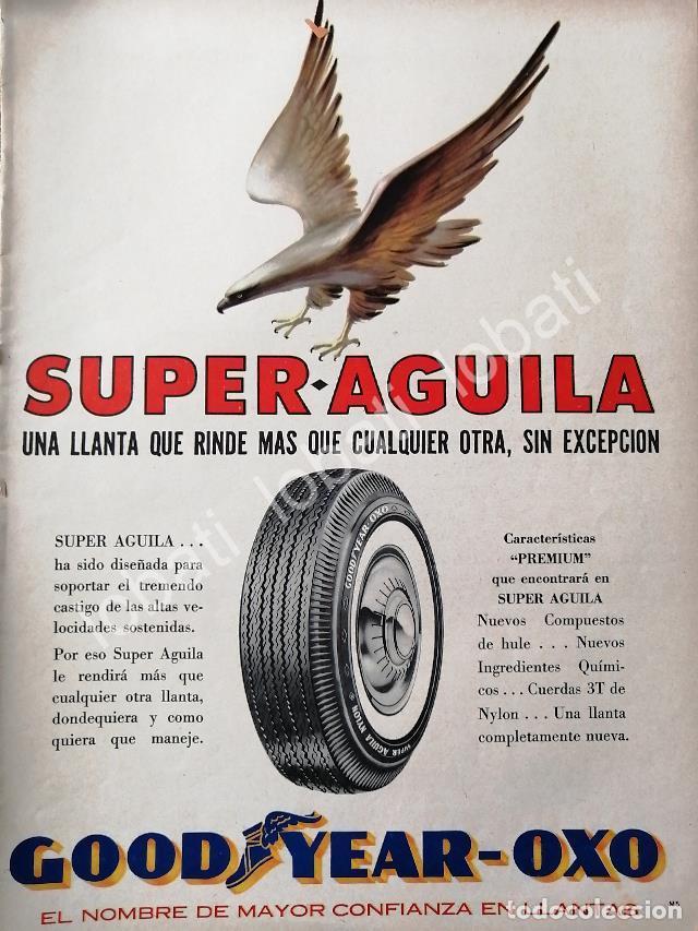 Collezionismo di affissi: CARTEL ANTIGUO ORIGINAL DE LLANTAS GOOD YEAR-OXXO SUPER AGUILA /N92