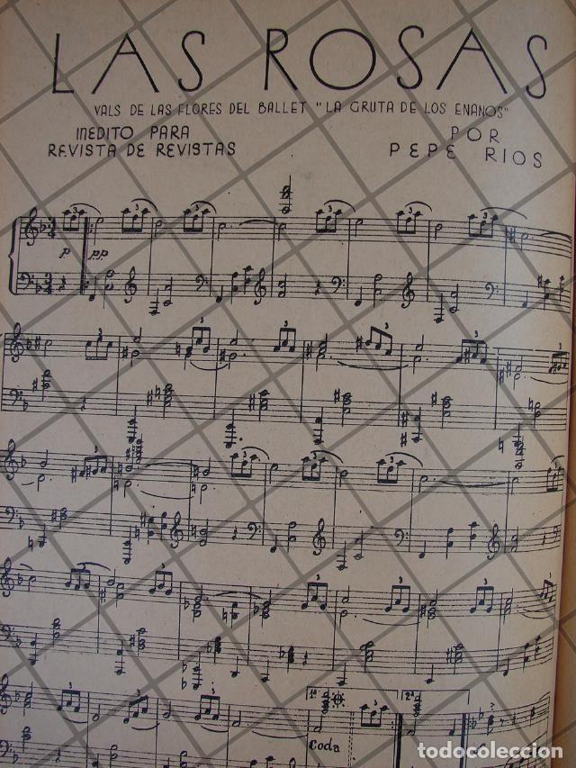 Collezionismo di affissi: PARTITURA ANTIGUA INEDITA 1939 POR: PEPE RIOS / LAS ROSAS