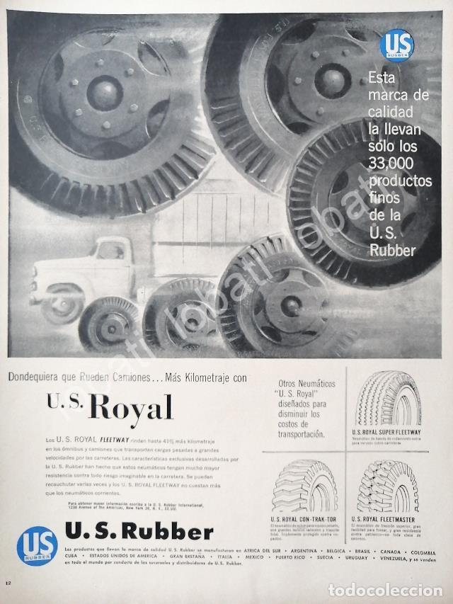 Collezionismo di affissi: CARTEL ANTIGUO ORIGINAL DE LLANTAS U.S. RUBBER ROYAL 1960s /105