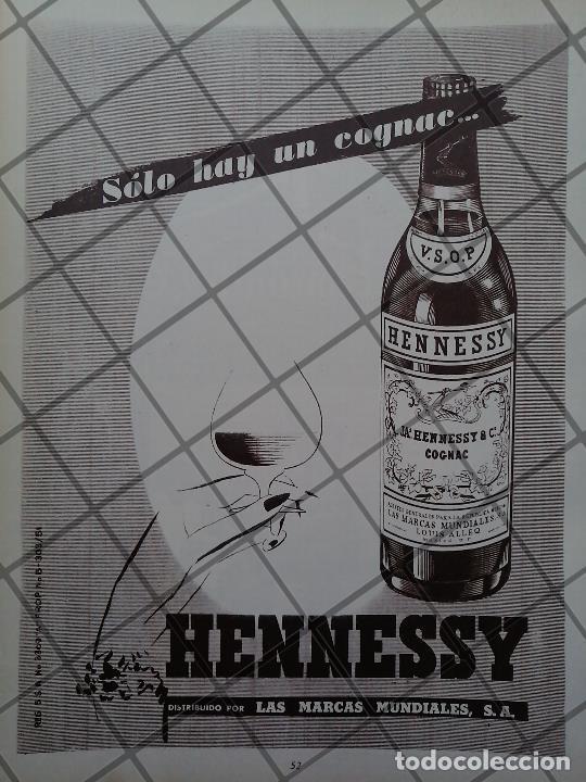 Colecionismo de cartazes: CARTEL PUBLICITARIO ANTIGUO WHISKY HENNESY 1951 VINOS