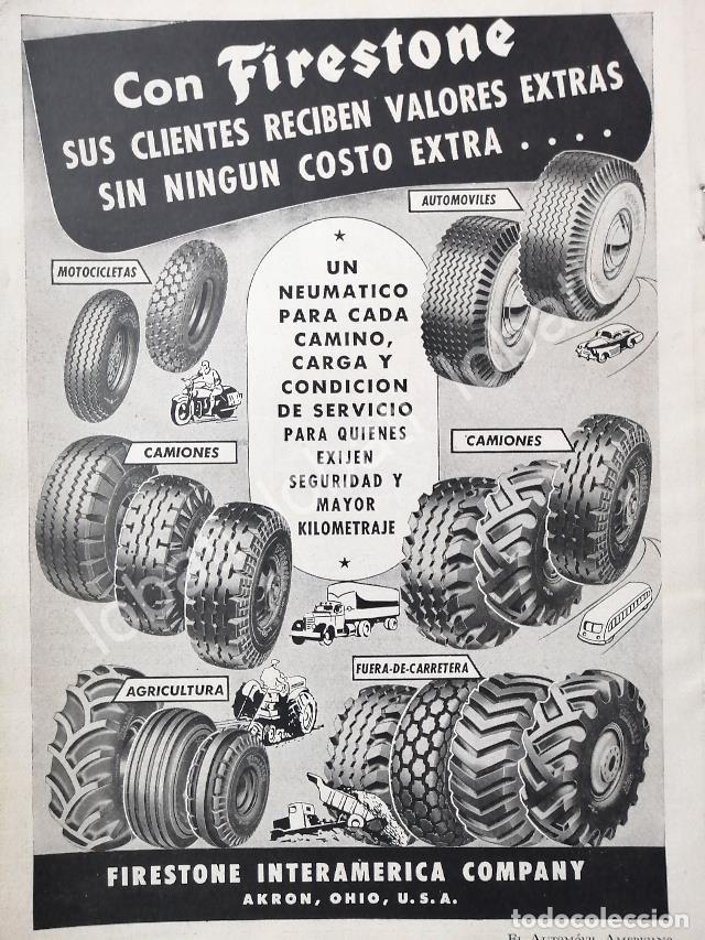 Colecionismo de cartazes: CARTEL ANTIGUO ORIGINAL DE PUBLICIDAD RETRO DE LLANTAS FIRESTONE 1949 /132