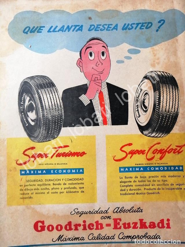 Colecionismo de cartazes: CARTEL ANTIGUO ORIGINAL DE LLANTAS GOODRICH EUZKADI 1949 /147