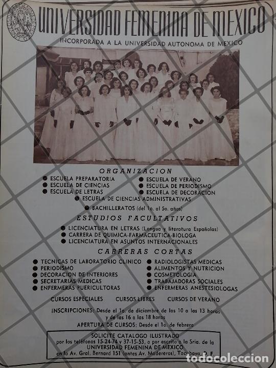 Colecionismo de cartazes: RARISIMO CARTEL ANTIGUO UNIVERSIDAD FEMENINA DE MEXICO 1951