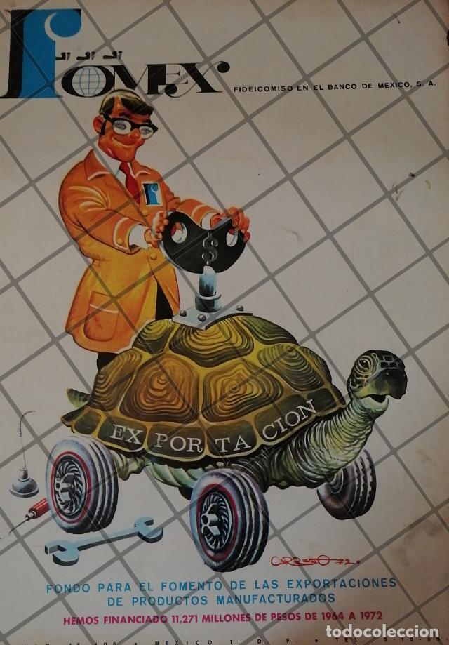 Colecionismo de cartazes: AFICHE RETRO. FOMEX, BANCO DE MEXICO 1972. DIBUJO DE CARRE&Ntilde;O