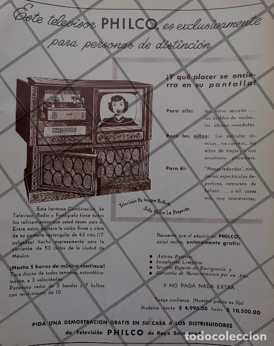 Colecionismo de cartazes: HISTORICO CARTEL ANTIGUO, TELEVISORES PHILCO 1951, LOS PRIMEROS EN MEXICO