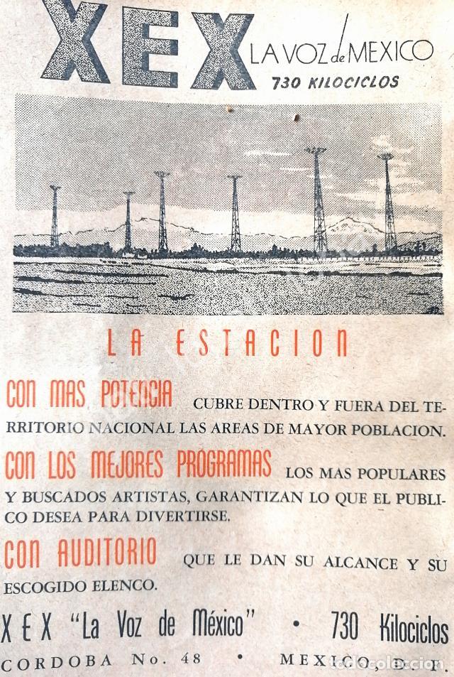 Colecionismo de cartazes: CARTEL ANTIGUO ORIGINAL DE RADIO DIFUSORA XEX LA VOZ DE MEXICO 1948 /66