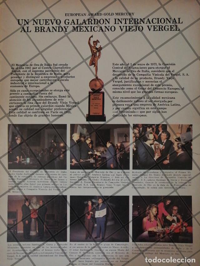 Colecionismo de cartazes: CARTEL RETRO ORIGINAL. VIEJO VERGEL RECIBE PREMIO MERCURIO DE ORO 1973