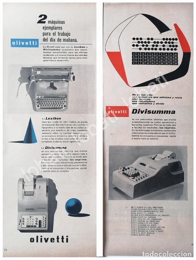 Coleccionismo de carteles: CARTEL ANTIGUO ORIGINAL DE SET DE 2 AFICHES, SUMADORAS OLIVETTI DIVISUMA /251