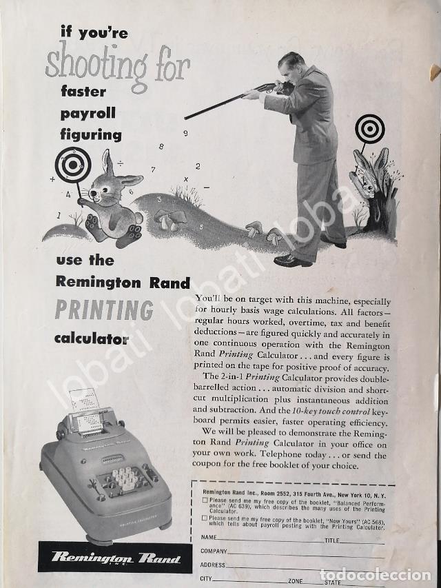 Coleccionismo de carteles: CARTEL ANTIGUO ORIGINAL DE SUMADORA REMINGTON RAND 1950s /256