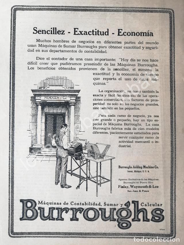 Coleccionismo de carteles: CARTEL ANTIGUO ORIGINAL DE MAQUINA SUMADORA BURROUGHS 1917 /261 SUPER RARO 10+
