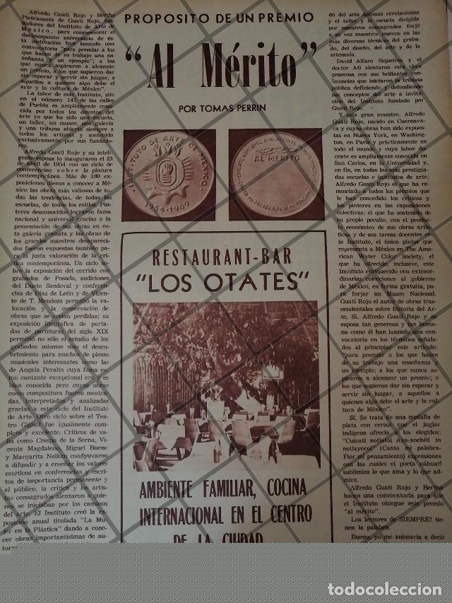 Collectionnisme d'affiches: CARTEL RETRO ORIGINAL. RESTAURANT LOS OTATES, TUXPAN, Y MAS 1969