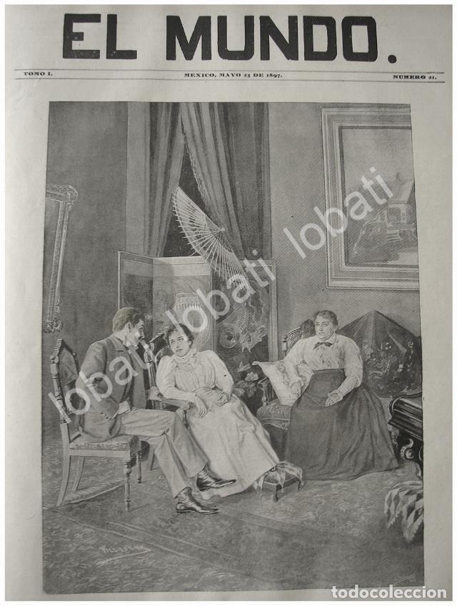 Collectionnisme d'affiches: PORTADA ANTIGUA ORIGINAL 1897 EL NOVIO OFICIAL, POR: DE JOSE MARIA VILLASANA