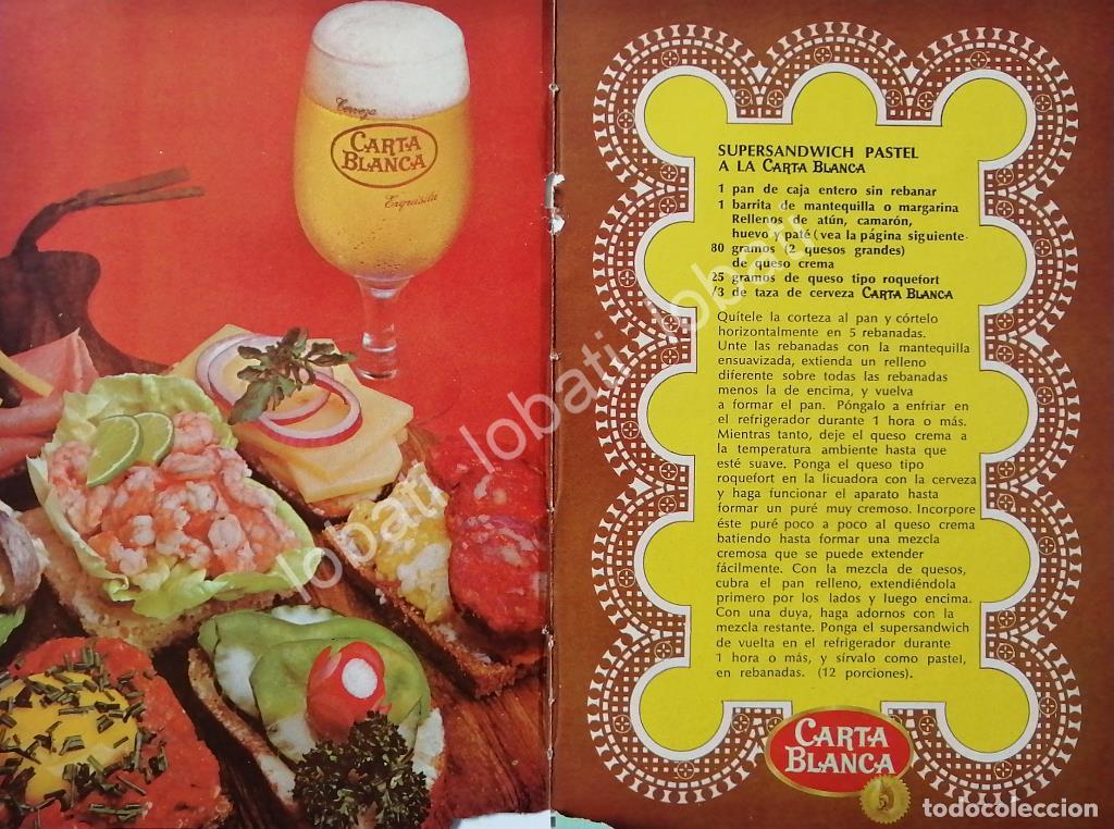 Collectionnisme d'affiches: CARTEL ANTIGUO ORIGINAL DE PROMOCIONAL CERVEZA CARTA BLANCA 60s 70s /164
