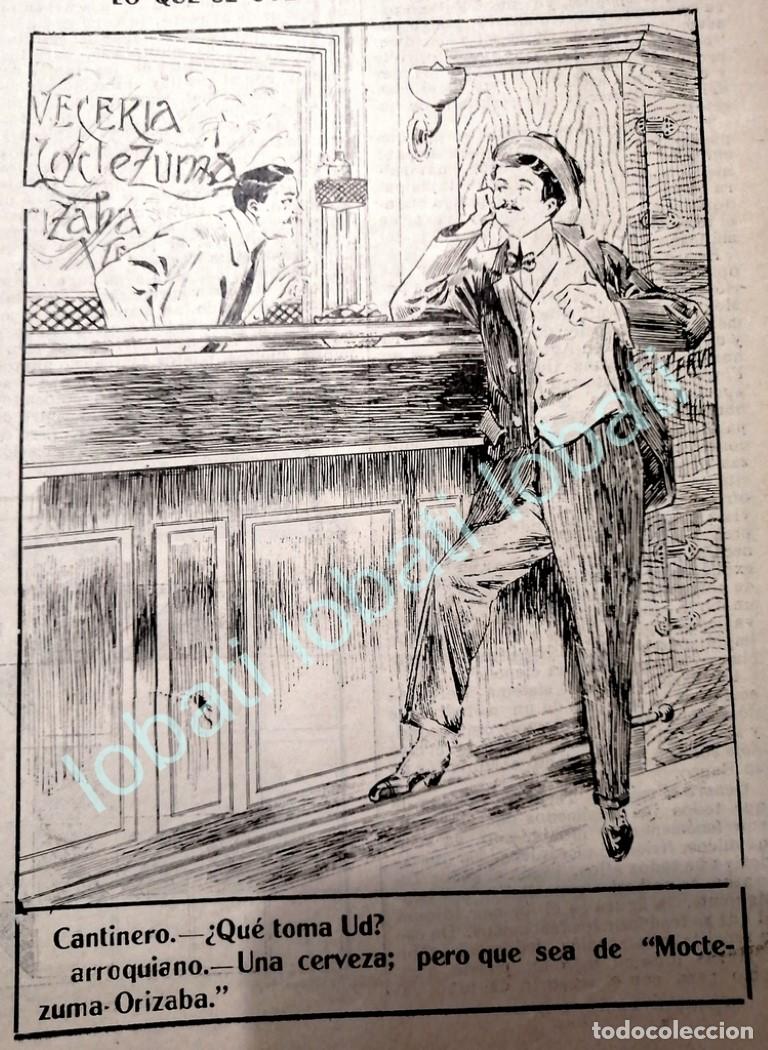 Collectionnisme d'affiches: CARTEL ANTIGUO ORIGINAL DE MINI CARTEL CERVEZA MOCTEZUMA 1912 /163 MUY RARO