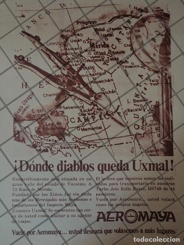 Sammeln von Plakaten: RARO AFICHE RETRO ORIGINAL. AEROLINEAS AEROMAYA 1967 /928