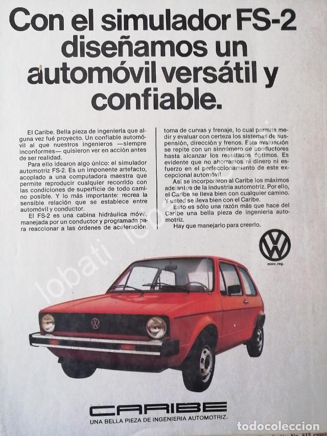 Sammeln von Plakaten: CARTEL ANTIGUO ORIGINAL DE LANZAMIENTO DE VOLKSWAGEN CARIBE 1978 PRIMERA VERSION /632 AUTOS