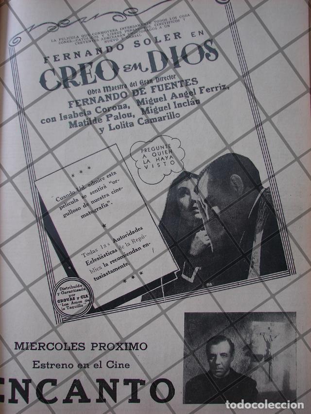 Collectionnisme d'affiches: CARTEL ANTIGUO ORIGINAL PELICULA. CREO EN DIOS 1941 /160