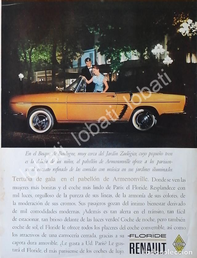 Coleccionismo de carteles: CARTEL ANTIGUO ORIGINAL DE AUTOS RENAULT FLORIDE (CARAVELLE) 1959 /697 /RARO