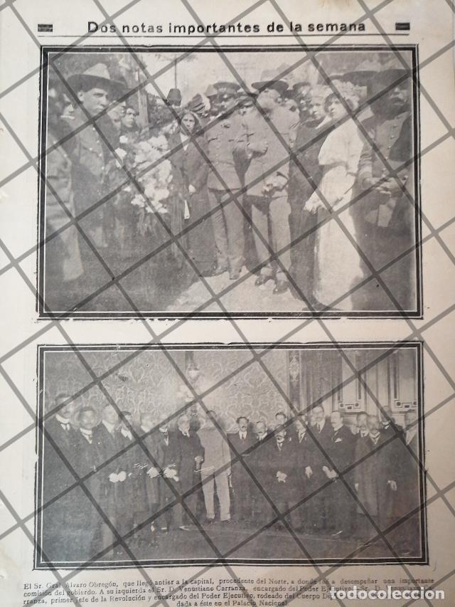 Collectionnisme d'affiches: AFICHE ANTIGUO ORIGINAL. VENUSTIANO CARRANZA & ALVARO OBREGON 1914