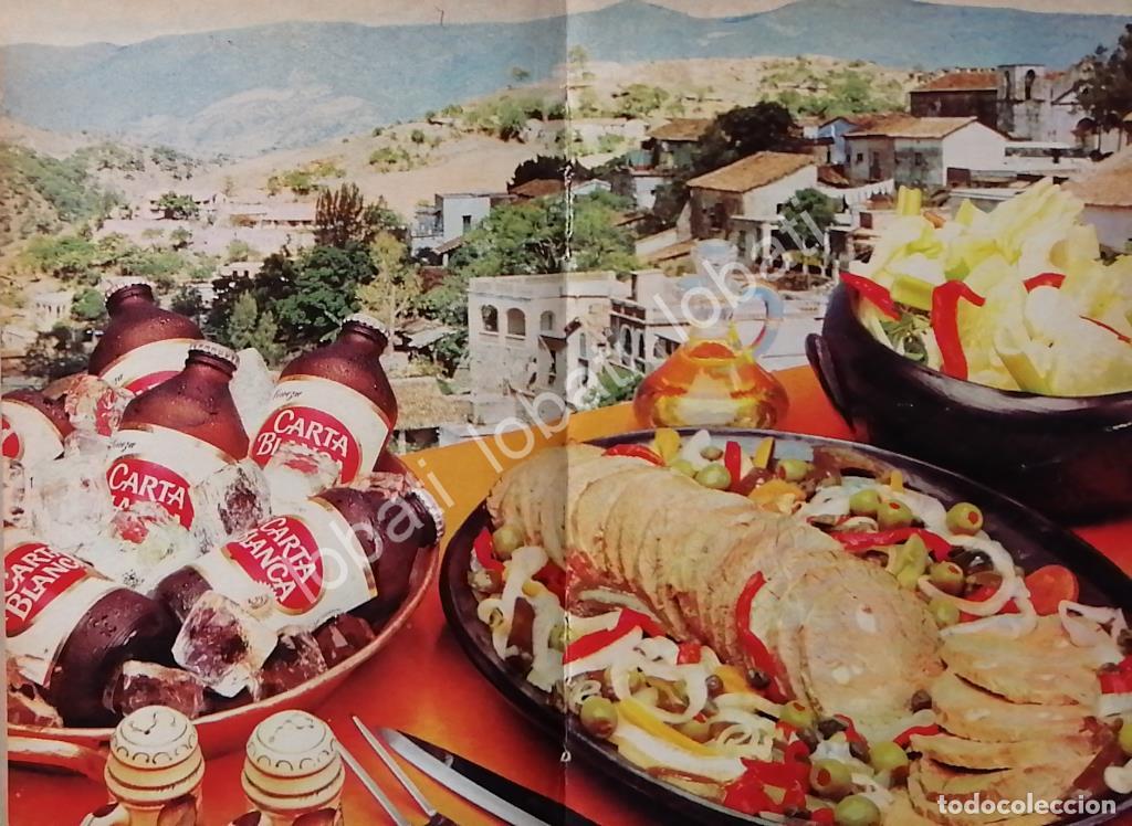 Collectionnisme d'affiches: CARTEL ANTIGUO ORIGINAL DE AFICHE PROMOCIONAL CERVEZA CARTA BLANCA QUITAPON 1970 /190