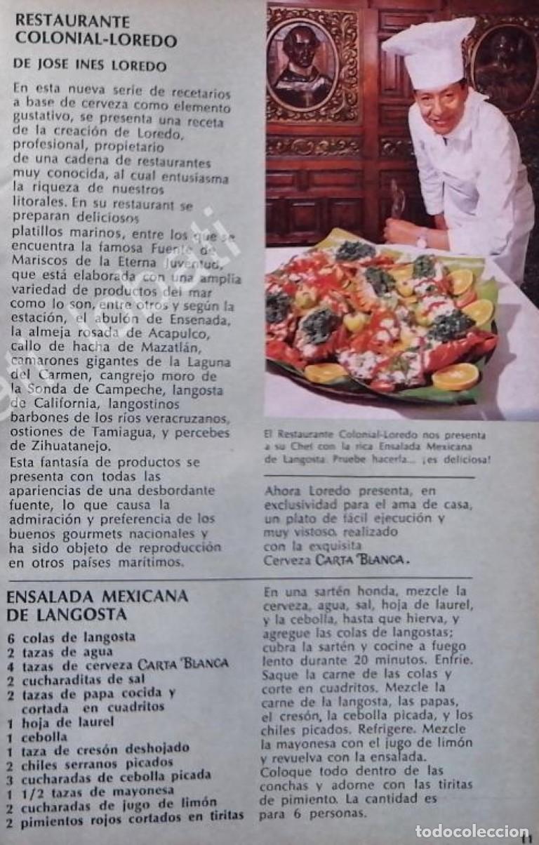 Poster collecting: CARTEL ANTIGUO ORIGINAL DE CERVEZA CARTA BLANCA Y RESTAURANTE COLONIAL LOREDO 1970s /201