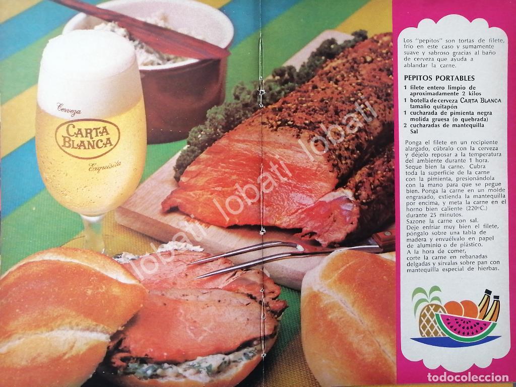 Poster collecting: CARTEL ANTIGUO ORIGINAL DE AFICHE PROMOCIONAL CARTA BLANCA 1970s /204