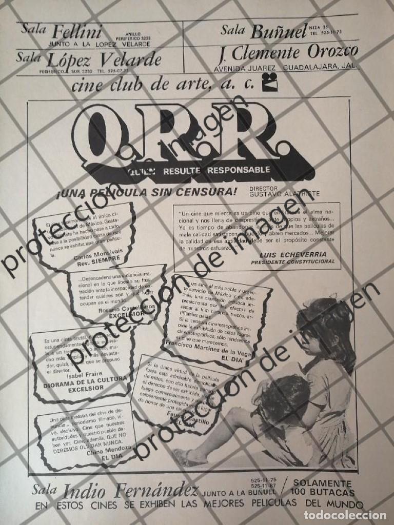 Poster collecting: AFICHE ANTIGUO. PELICULA. Q.R.R. QUIEN RESULTE RESPONSABLE. 1971