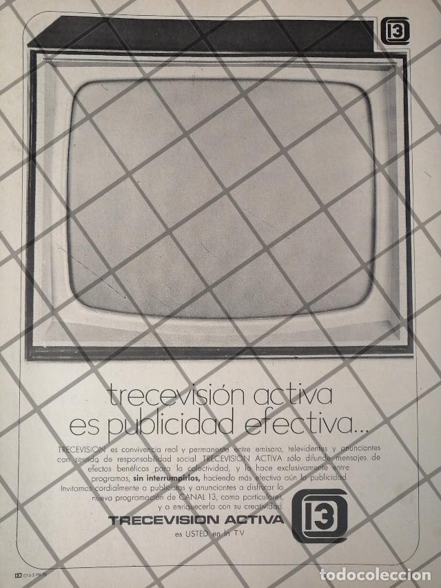 Poster collecting: AFICHE RETRO ORIGINAL. TELEVISORA TRECEVISION ACTIVA CANAL 13 1970 /2