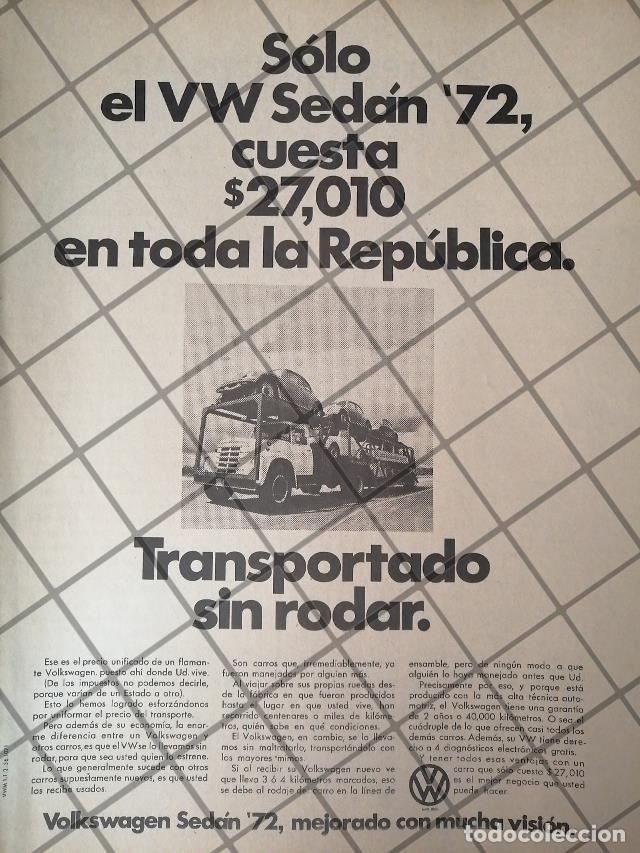 Poster collecting: PUBLICIDAD ANTIGUA AUTOS VOLKSWAGEN SEDAN 1972 /1001