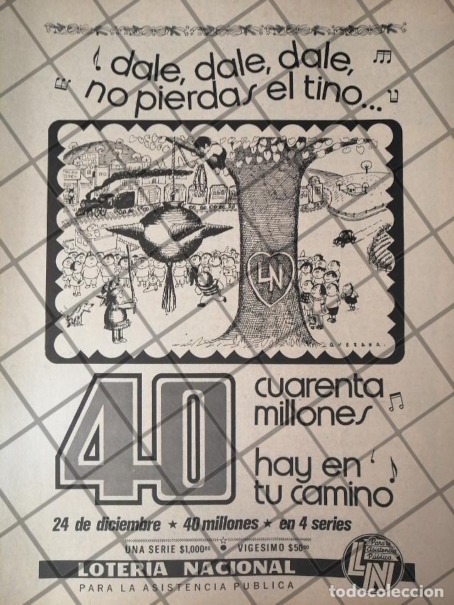 Poster collecting: AFICHE RETRO ORIGINAL LOTERIA NACIONAL 1970 DIBUJO ABEL QUEZADA /177