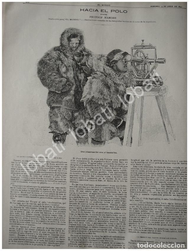 Poster collecting: CARTEL ANTIGUO ORIGINAL DE LA EXPEDICION AL POLO NORTE DE FRIDTJOF NANSEN 1897