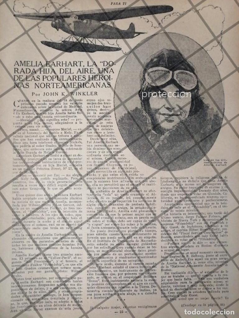 Poster collecting: AFICHE ANTIGUO. AMELIA EARHART 1934 SECCION