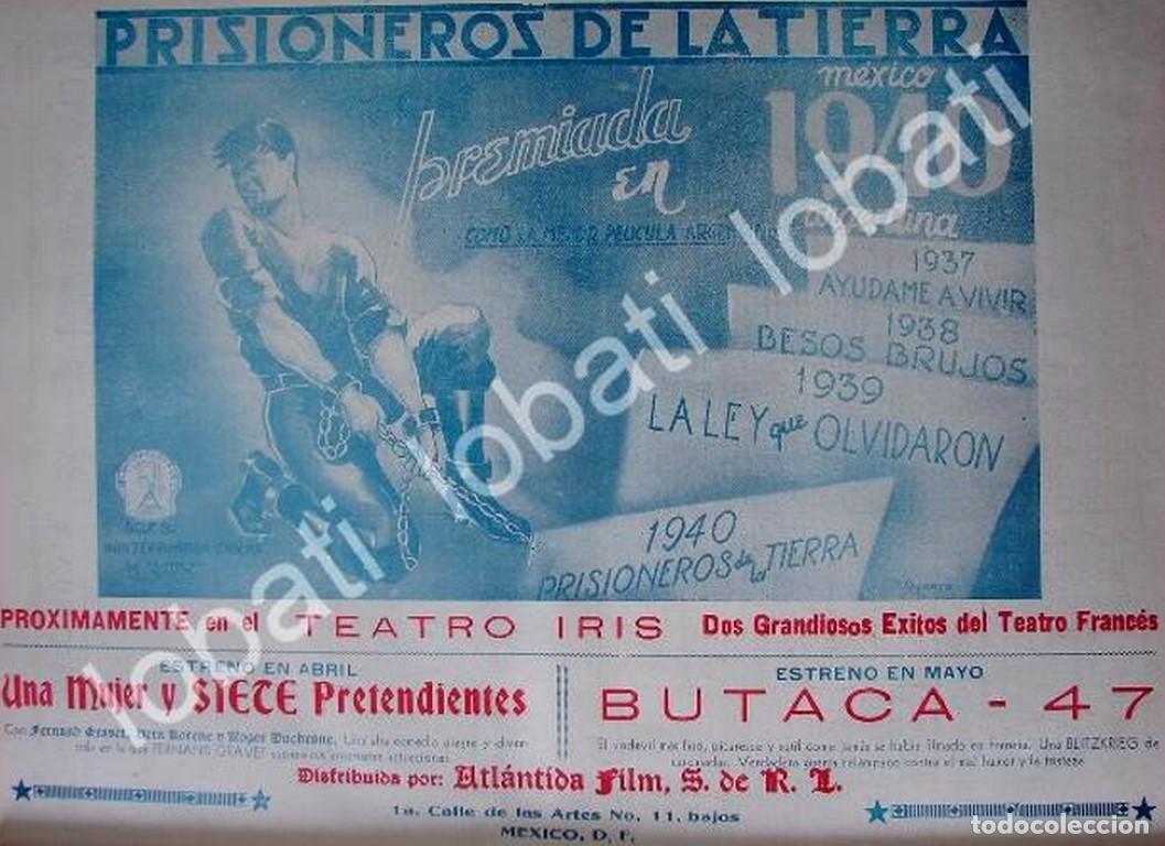Poster collecting: CARTEL ANTIGUO ORIGINAL DE AFICHE DE LA PELICULA PRISIONEROS DE LA TIERRA 1941 /N63 MUY RARO