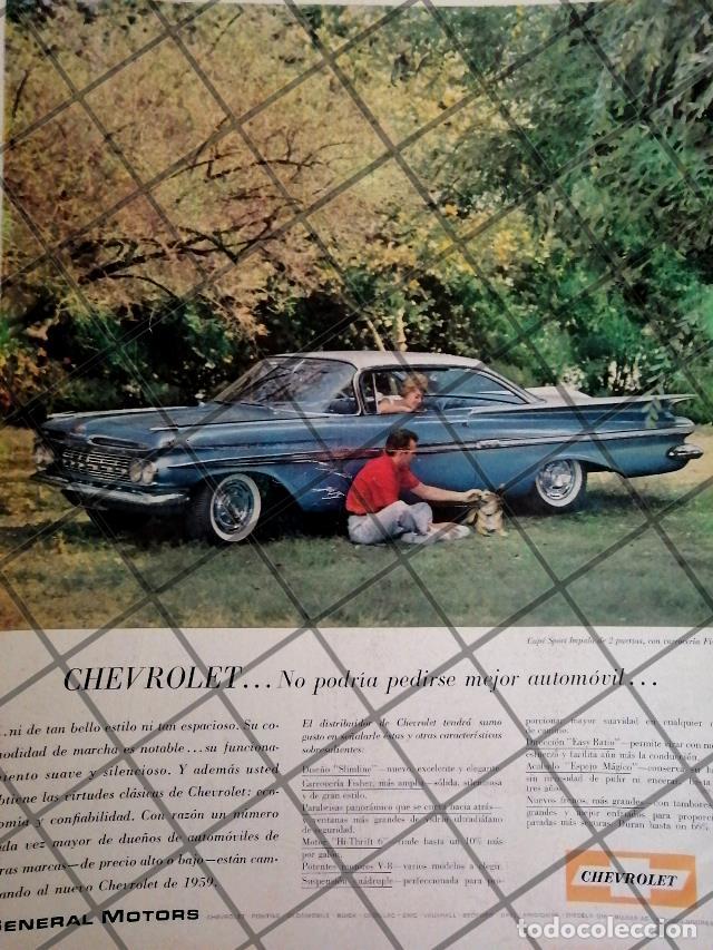 Sammeln von Plakaten: CARTEL RETRO ORIGINAL AUTOS CHEVROLET IMPALA SPORT 1959 /1002
