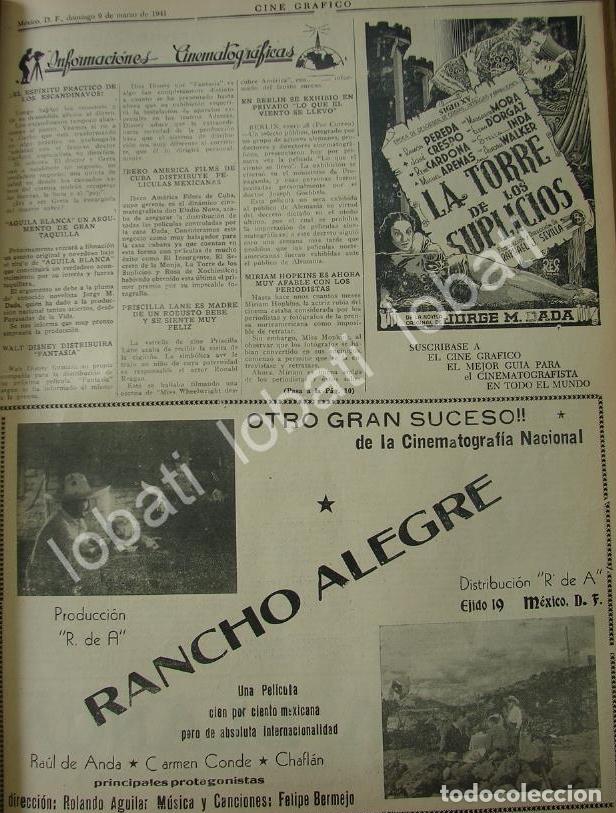 Sammeln von Plakaten: CARTEL ANTIGUO ORIGINAL DE AFICHE DE LA PELICULA. RANCHO ALEGRE 1941 Y LA TORRE DE LOS SUPLICIOS /N6