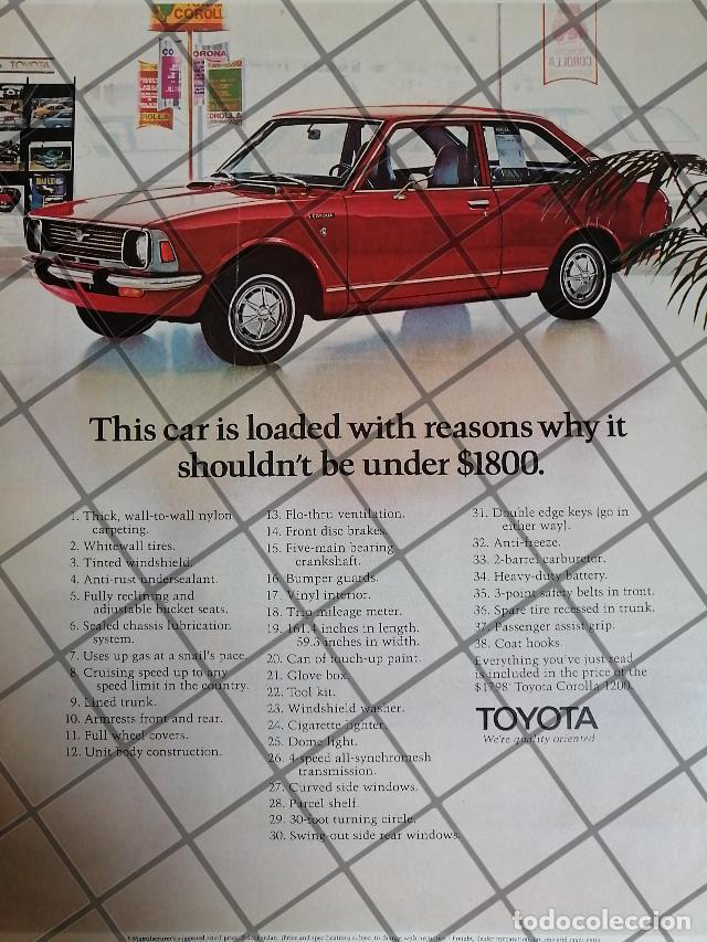Sammeln von Plakaten: AFICHE RETRO ORIGINAL AUTOS TOYOTA COROLLA 1971/1012